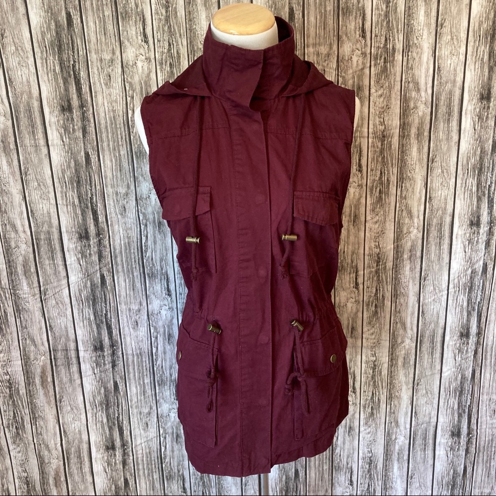 Maroon Canvas Vest